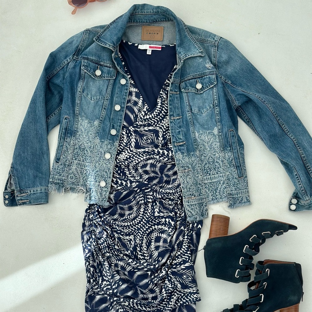 Boho-chic Blank NY distressed denim jacket